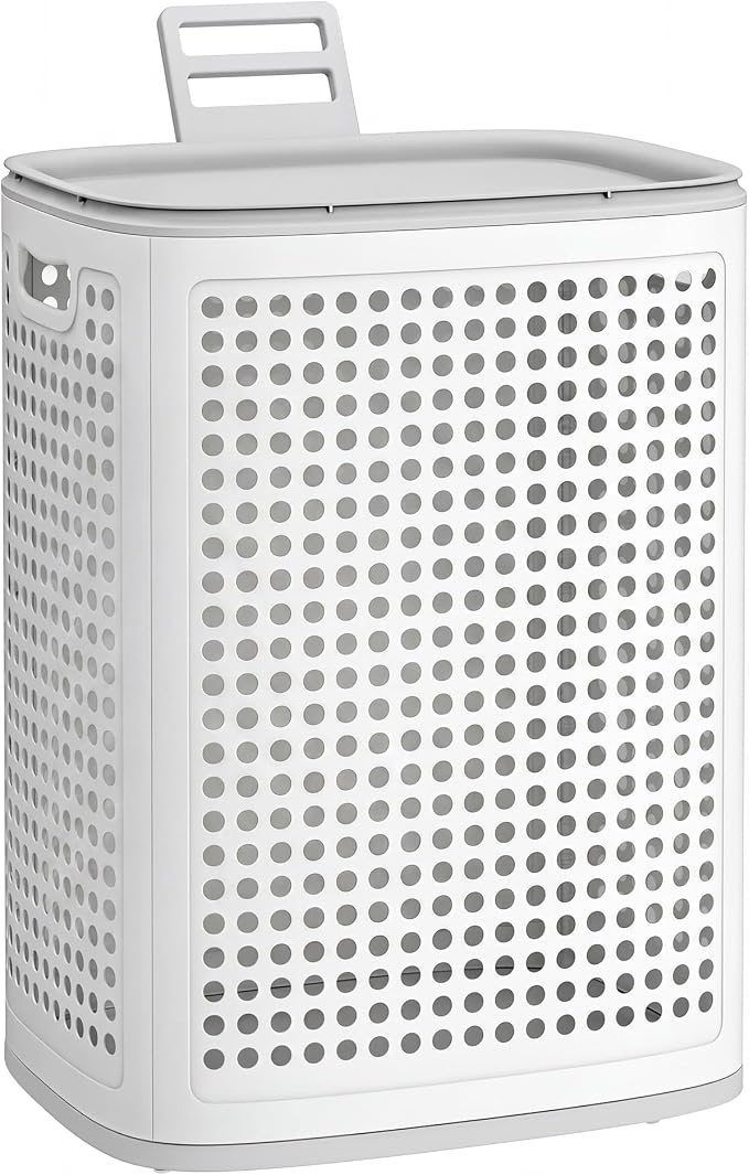 SONGMICS Laundry Hamper with Lid, Plastic Laundry Basket, 19.8 Gallons by Unknown