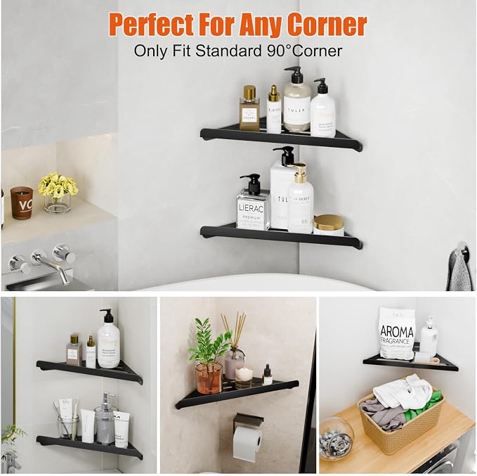 Fikoksol Shower Caddy, 4 Pack Bathroom Corner Shelf, Triangle Shelf Storage - Image 7