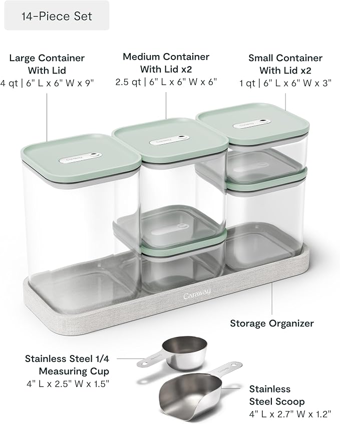 Caraway 14-Piece Glass Airtight Food Storage Containers - Image 3