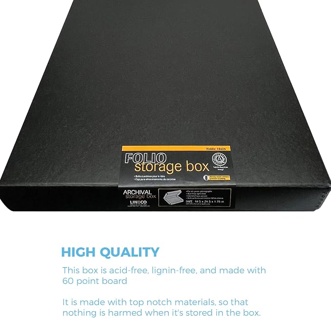 Lineco Clamshell Archival Storage Box, 18.5x24.5x1.75 Inch, Organize and Store - Image 5