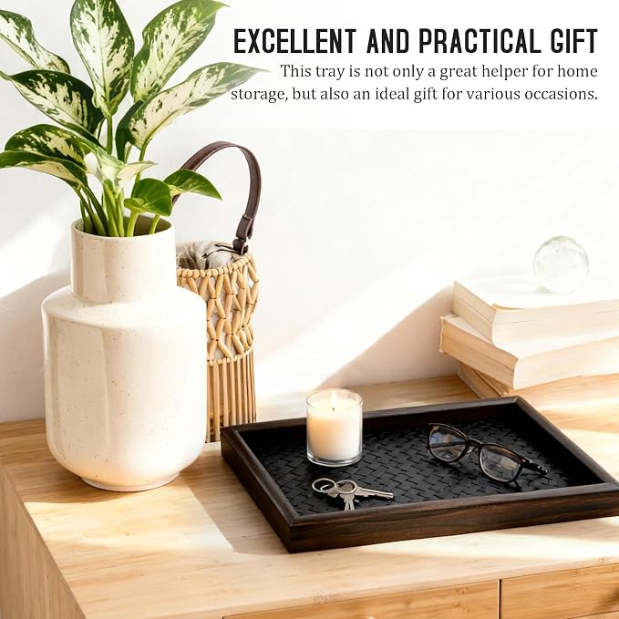 Wooden Valet Tray Desk Organizer - Image 6