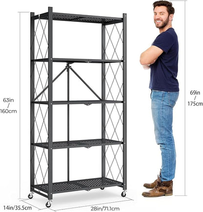 5-Tier Folding Metal Storage Rack - Image 3