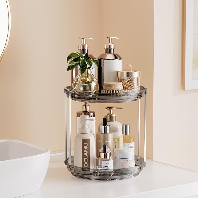 Delamu 2 Tier Rotating Makeup Organizer - Image 8
