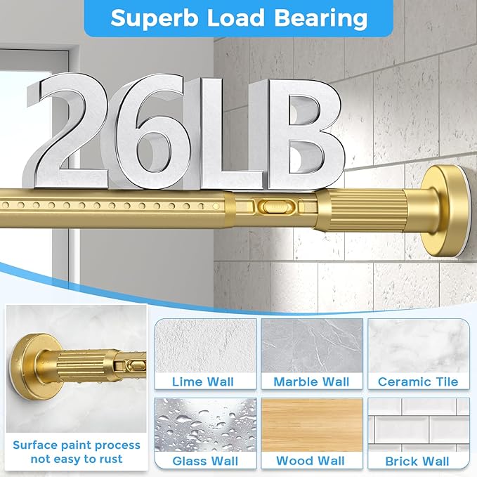 AIZESI 41-144 Inch Heavy Duty Tension Curtain Rod - Image 7