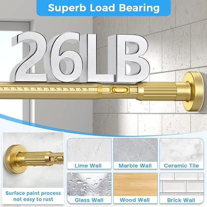 AIZESI 41-100 Inch Heavy Duty Gold Tension Curtain Rod - Image 3