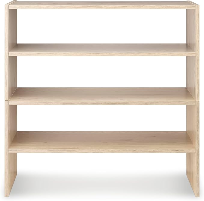 Whitmor Wood Stackable 2-Shelf Shoe Rack, 24 inches，2 Pack - Image 6