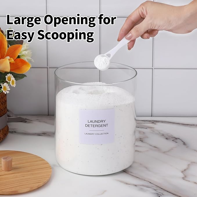 Glass Jars and Acrylic Dryer Sheet Holder, Laundry Pods Container - Image 6