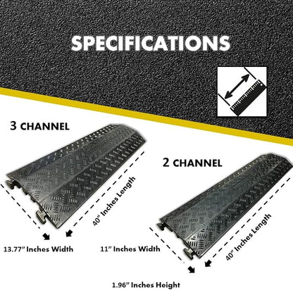 Kable Kontrol Drop Over Floor Cord Cover – 40” Inch Long 2 Channel Cable or - Image 5