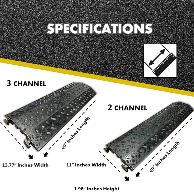Kable Kontrol Drop Over Floor Cord Cover – 40” Inch Long 2 Channel Cable or - Image 5