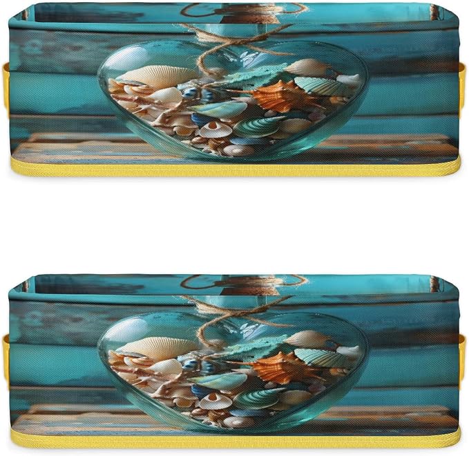 Love Wish Bottle Wooden Board Bathroom Storage Basket, Foldable - Image 8