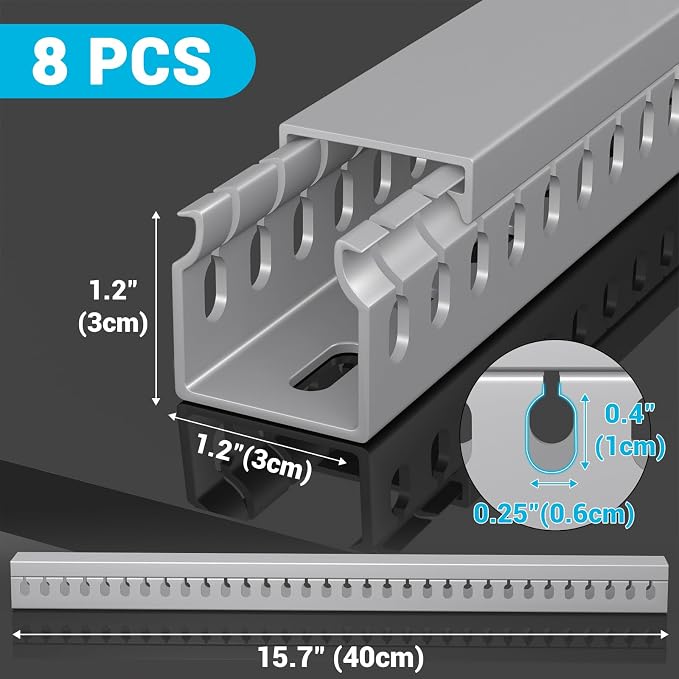 Open Slot Wire Duct Kit, 125.6" Server Rack Cable Management, Cable Management - Image 2