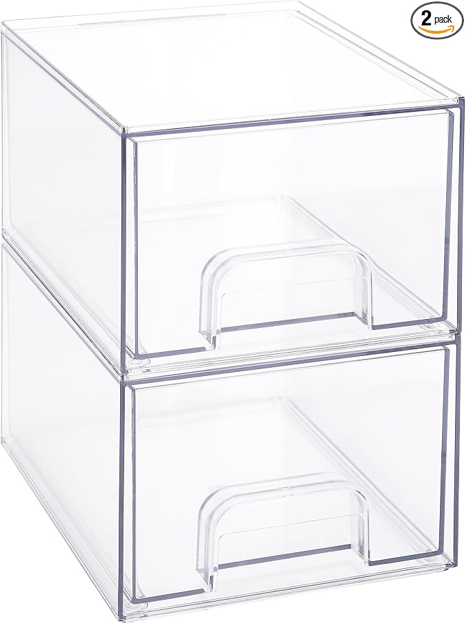 Sea Team 2-Pack Clear Makeup Organizer by SeaTeam