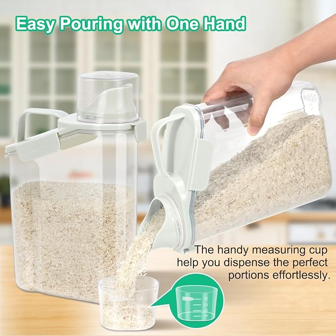 TBMax Rice Container Cereal Storage Container 2 Pack 3.2-Quart, Kitchen Pantry - Image 3