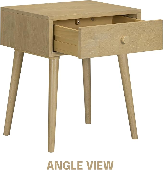 NTC Lux Solid Wood Nightstand, Mid Century Modern Side Table Bedroom, Bedside - Image 3