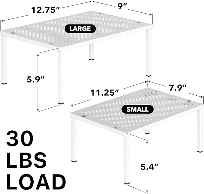 Simple Houseware Expandable Stackable Kitchen Counter Shelf Organizer, Metal Top - Image 3