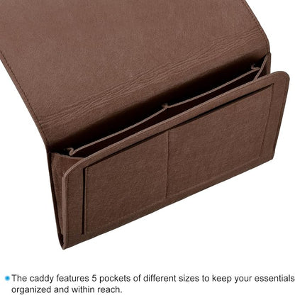PATIKIL 13in Bedside Caddy, Bed Caddy Bedside Organizer Hanging Soft 5 Pockets - Image 3