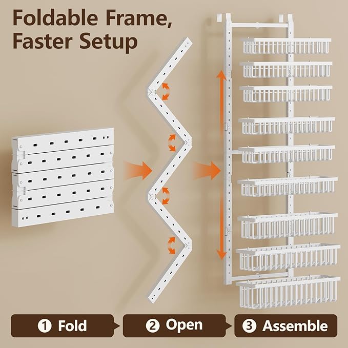 POKIPO 9 Tier Over The Door Pantry Organizer, 2 in 1 Wall Mount or Hanging - Image 6