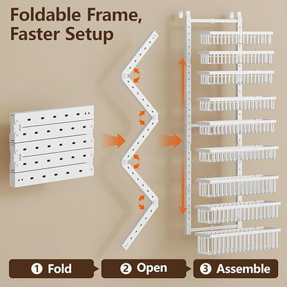 POKIPO 9 Tier Over The Door Pantry Organizer, 2 in 1 Wall Mount or Hanging - Image 6