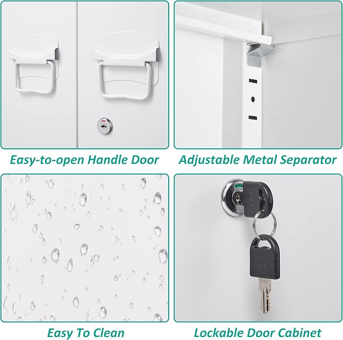 SISESOL White Metal Cabinet - Image 6