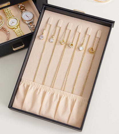 Homde Jewelry Organizer with Transparent Window Necklace Hooks Gift - Image 9