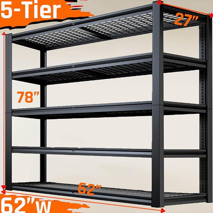 27" D Storage Shelves, Garage Shelving Heavy Duty Metal Adjustable Garage - Image 3