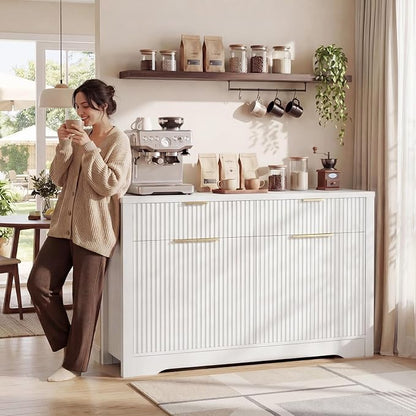 Cyclysio 55" Fluted Sideboard Buffet Cabinet - Image 2