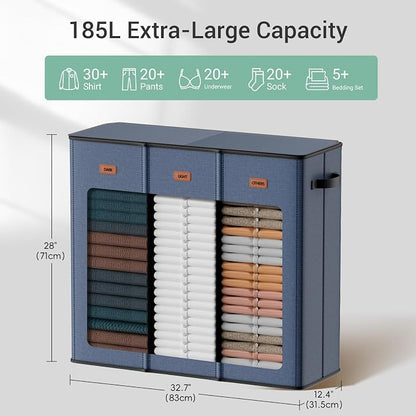 185L Laundry Hamper 3 Section - Image 3
