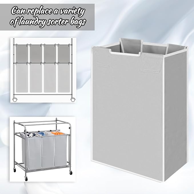 3 Pack Large Laundry Sorter Replacement Bags, Hamper Cart Removable Replacement - Image 4