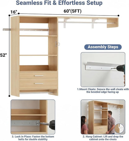 Armocity 60" Wall Mounted Laundry Room Organization - Image 7