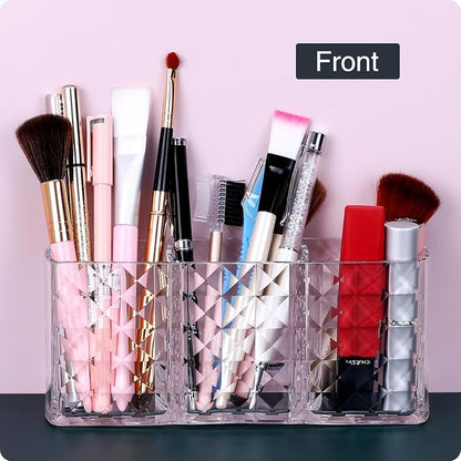 MOSIKER Makeup Brush Holder for Vanity, Acrylic Clear Small Compact Nail Hair - Image 7