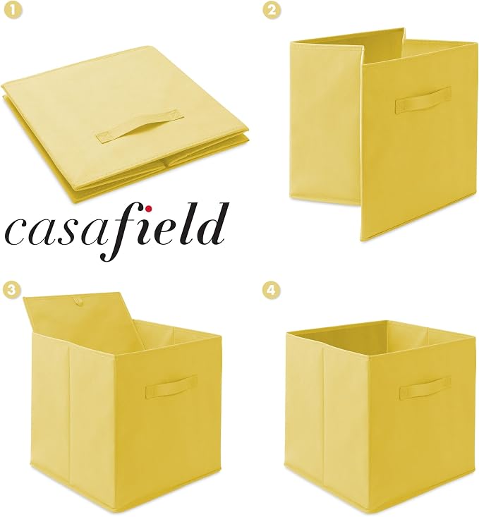 Casafield Set of 6 Collapsible Fabric Cube Storage Bins, Cubby Organizers & More - Image 6