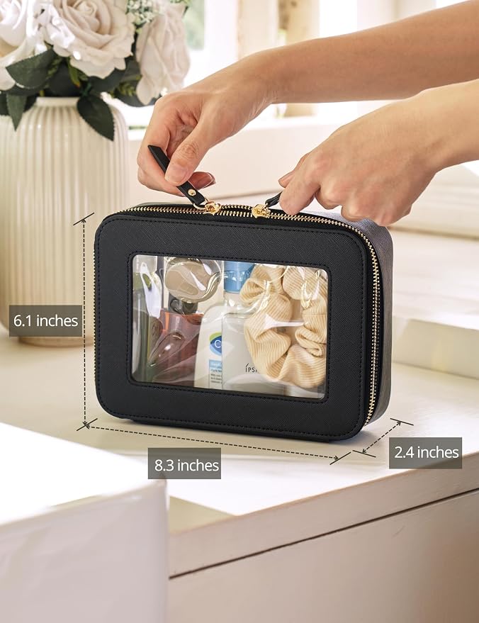 Popvibe Clear Makeup Bag Travel Cosmetic Case Transparent Toiletry Bag - Image 3