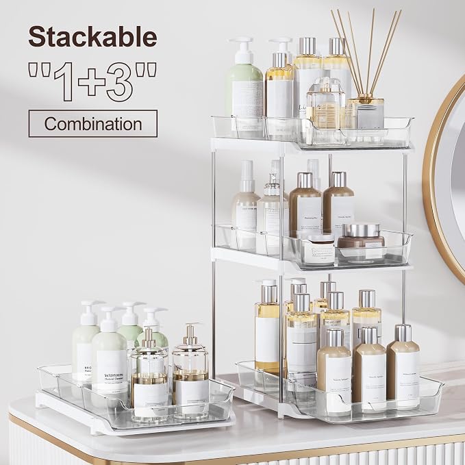 Delamu 2-Tier Multi-Purpose Bathroom Under Sink Organizers and Storage - Image 3