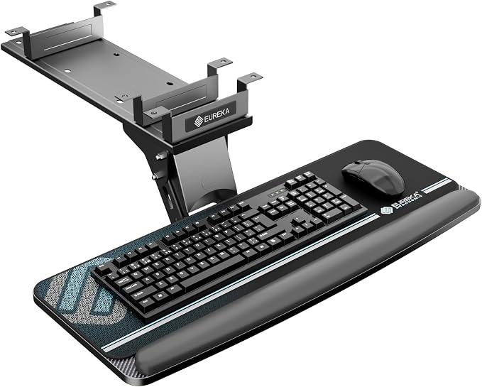 EUREKA ERGONOMIC Keyboard Tray Height Adjustable, Swivel Tilt Computer Keyboard by EUREKAERGONOMIC