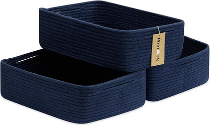 Large Shallow Organizing Baskets 15x11x5.1 Inches by MiniArkStorageBasketsHome