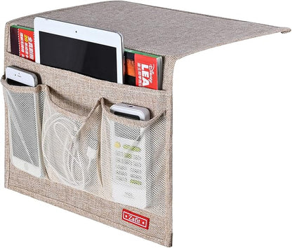 Zafit Linen 4 Pockets Bedside Caddy, Bedside Storage Organizer - Image 2