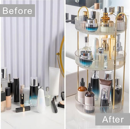 360° Rotating Makeup Organizer, Bathroom Make Up Spinning Holder Rack, Large - Image 4