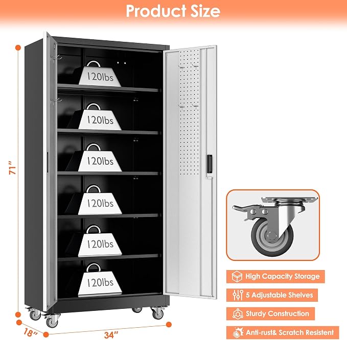 Aobabo Garage Metal Storage Cabinet - Image 3