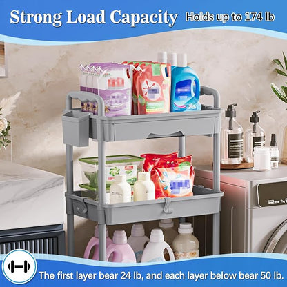 SUNALLY 4 Tier Rolling Utility Cart - Image 5