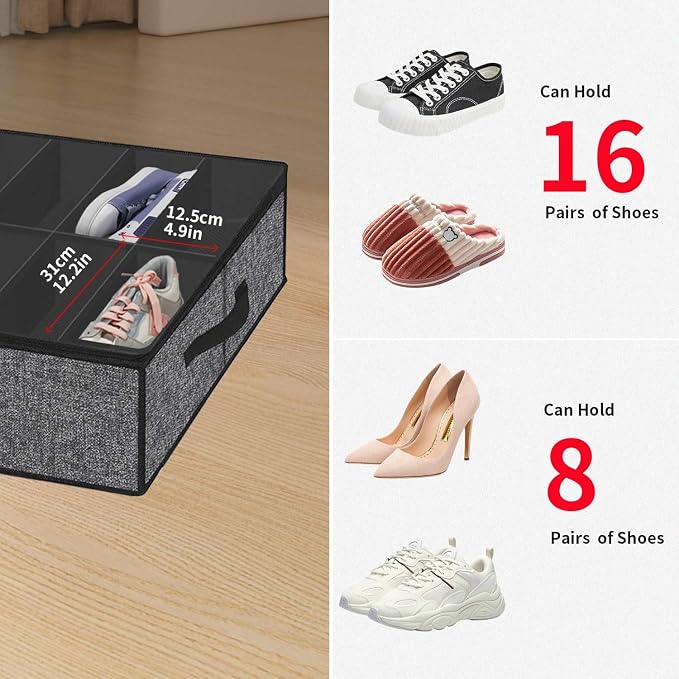 Onlyeasy Sturdy Under Bed Shoe Storage Organizer - Image 7