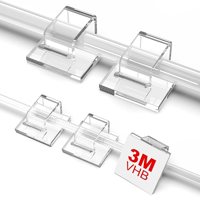 100 PCS Outdoor Light Clips Clear, Adhesive Cable Clips by TidyHelper
