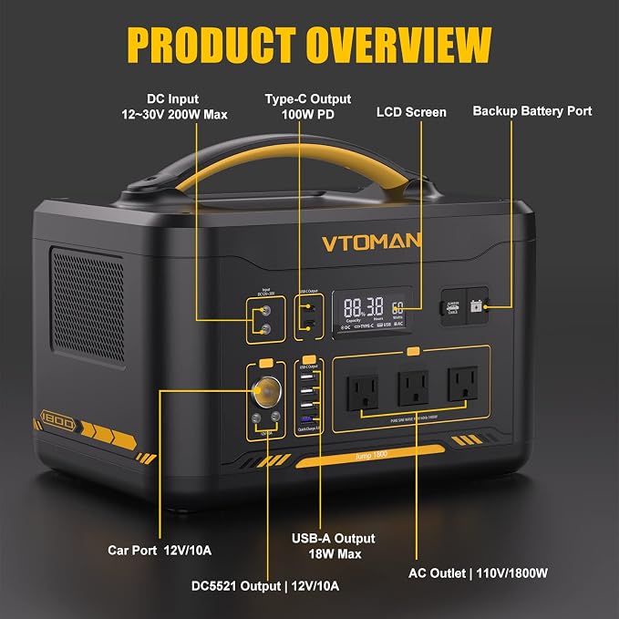 VTOMAN Jump 1800 Portable Power Station - Image 6