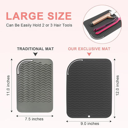Plus Size Silicone Heat Resistant Mat, Portable Travel Hot Tools Pad Cover - Image 4