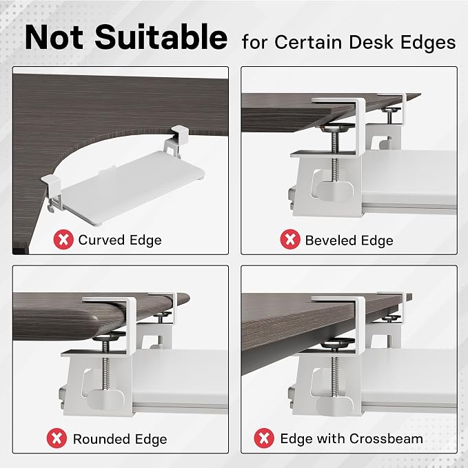 BONTEC KMT01-PJ Under Desk Keyboard Tray, Pull-Out Keyboard & Mouse Platform - Image 3