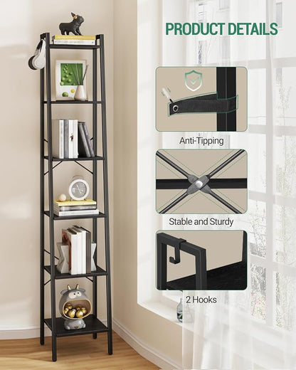 Hzuaneri Ladder Shelf, Freestanding Corner Storage Shelf | Bookcase - Image 5
