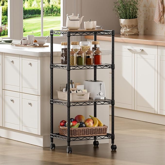 SINGAYE 4 Small Shelves Storage Shelf Wire Shelving Unit Metal Shelf Adjustable - Image 8