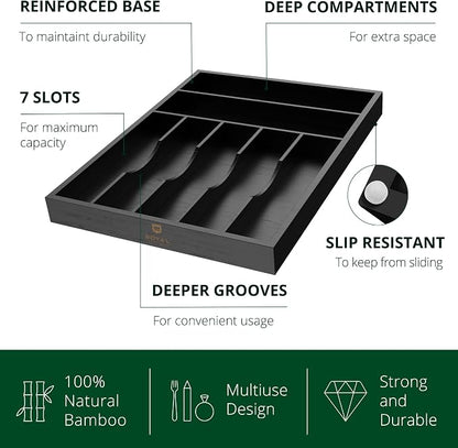 ROYAL CRAFT WOOD Luxury Bamboo Kitchen Drawer Organizer - Image 2