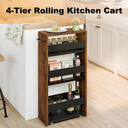 MARTY Slim Rolling Cart 4-Tier Utility Carts - Image 7