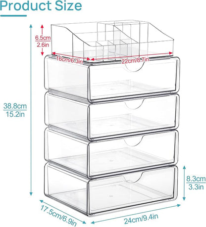 Vtopmart 5 Tier Clear Makeup Organizer - Image 3