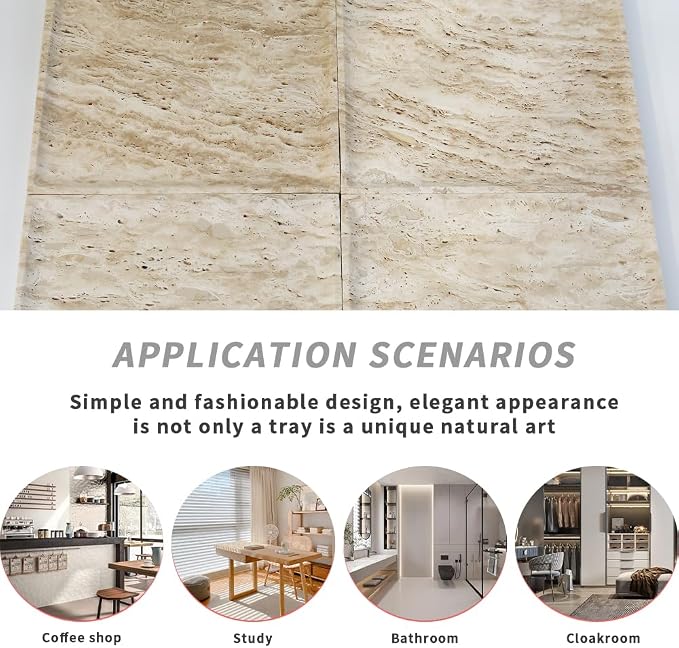 Natural Beige Travertine Marble Luxury Tray, - Image 6